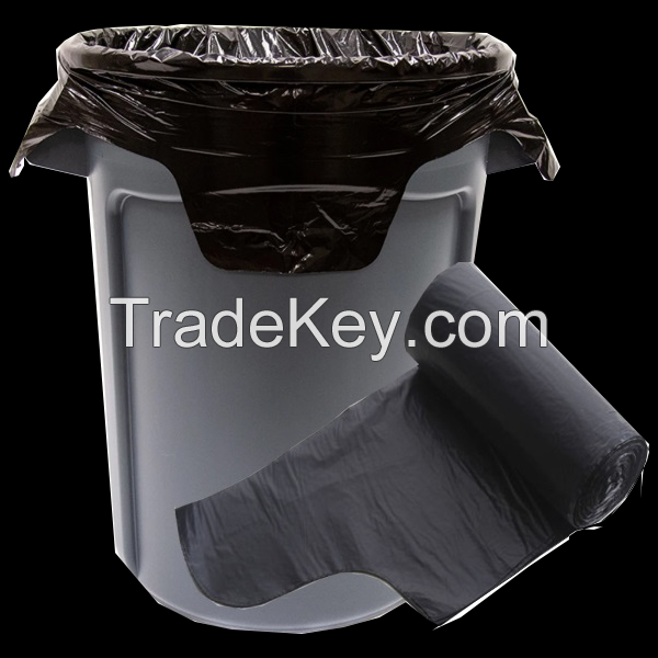 FREE SAMPLE _ FACTORY PRICE S-SHAPE HANDLE GARBAGE TRASH BAGS BIN LINER ON ROLL FROM HANPAK JSC