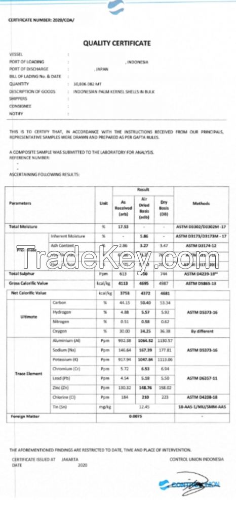 Palm Kernel Shell / Cangkang Sawit