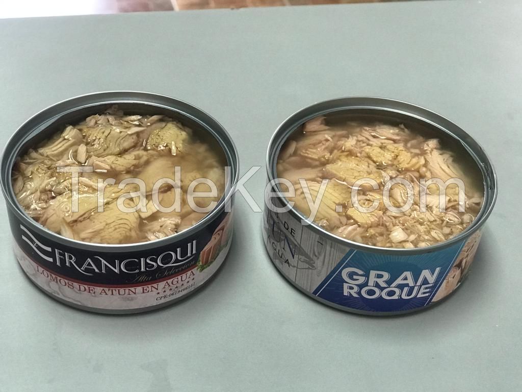 Tuna whole raw, Tuna loins and Tuna canned