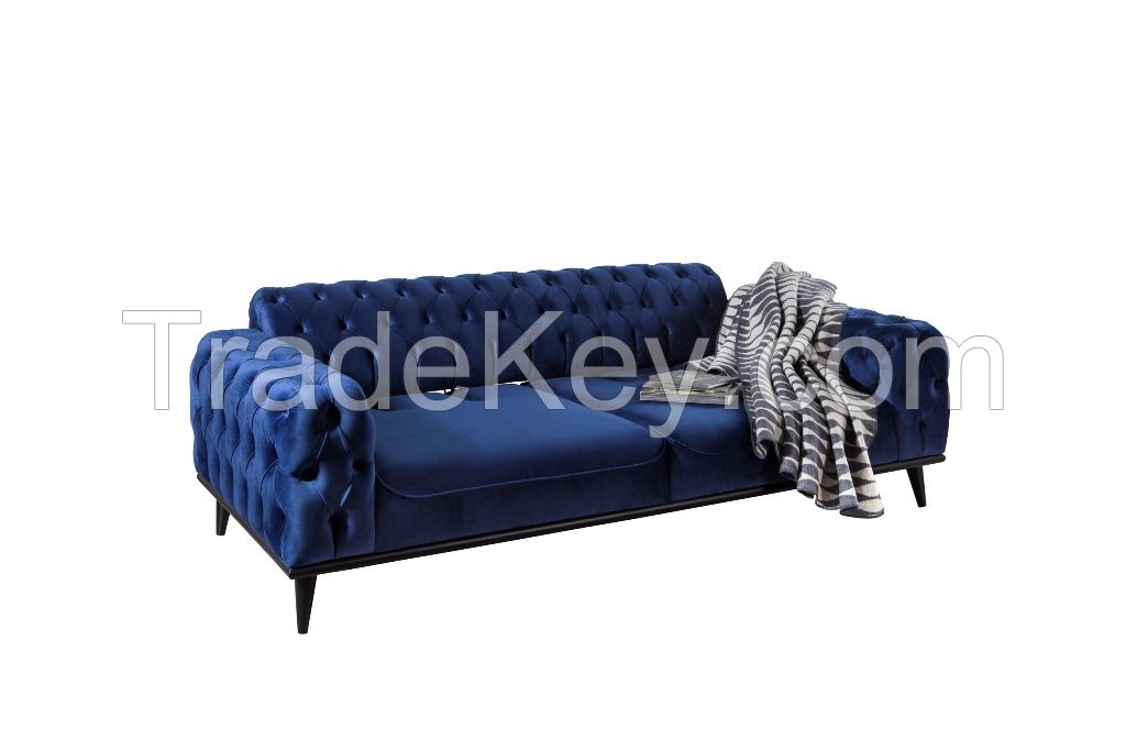 Hot sale Modern Design living room sofa set living room furniture with four set 2x triple sofa 2x single arm chair