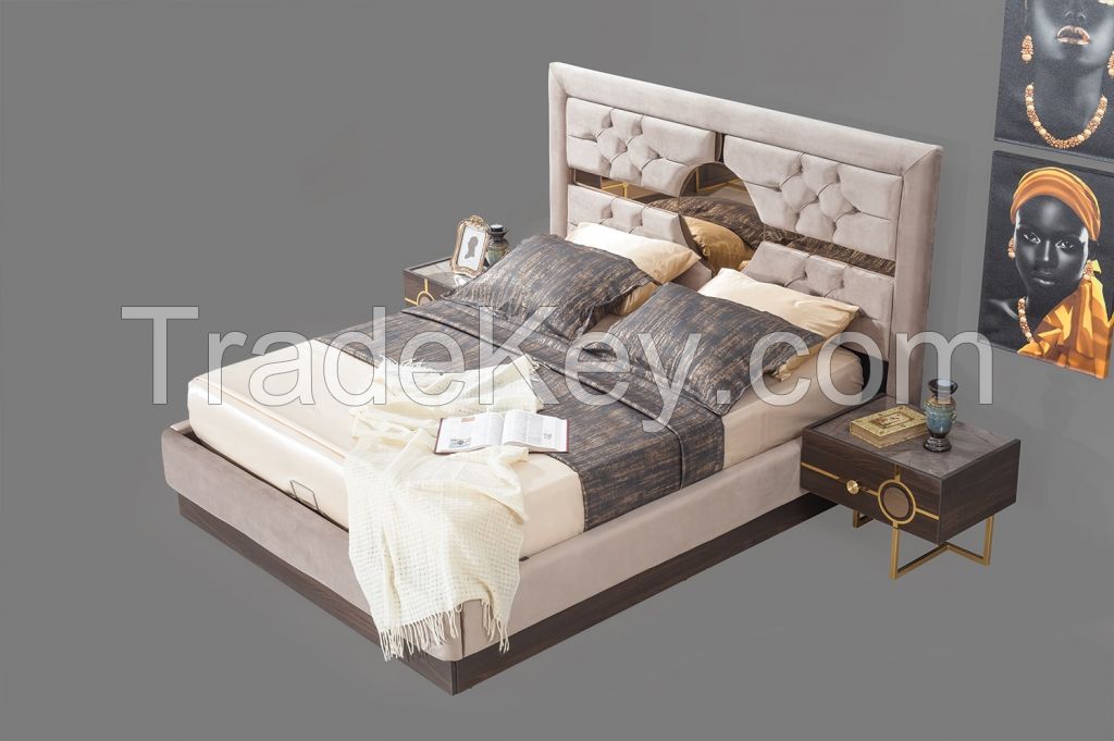 Bedroom Furniture Set soft solid white luxury storage bedroom set with wardrobe bedside table bed with base