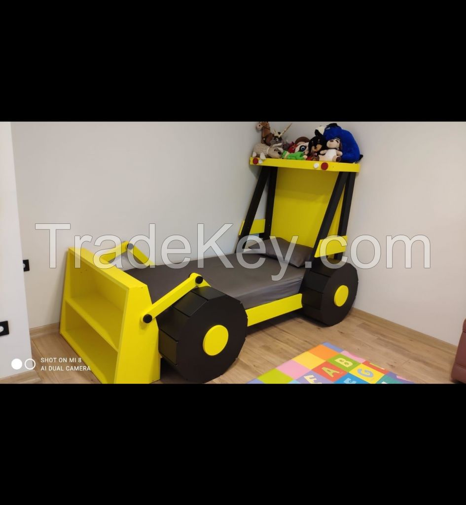 Bed digger car for child kids digger bed children kids bedroom furniture sets