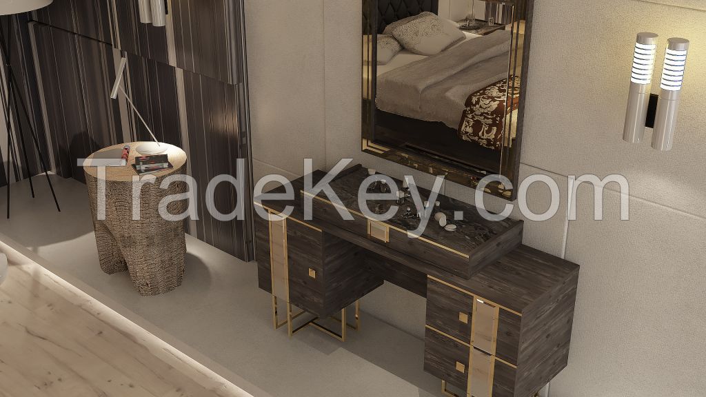 Bedroom Furniture Set home luxury gray model with 5 different bedroom furnitures