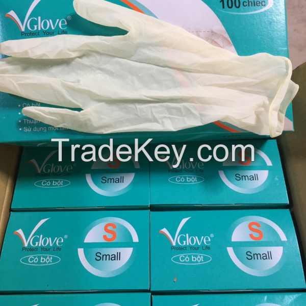 Wholesales Stock White vglove nitrile powder free gloves