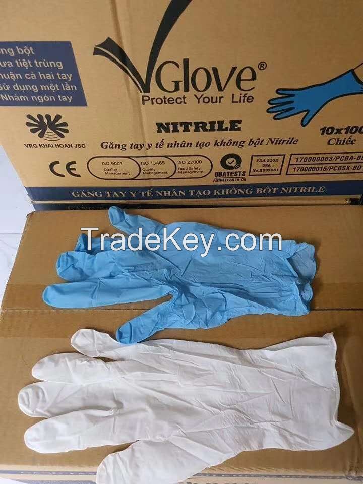 VGlove Disposable Powder-Free Nitrile Exam Gloves, Medium, XLarge Large 8mm thickness 100/Box (VGLOVE)