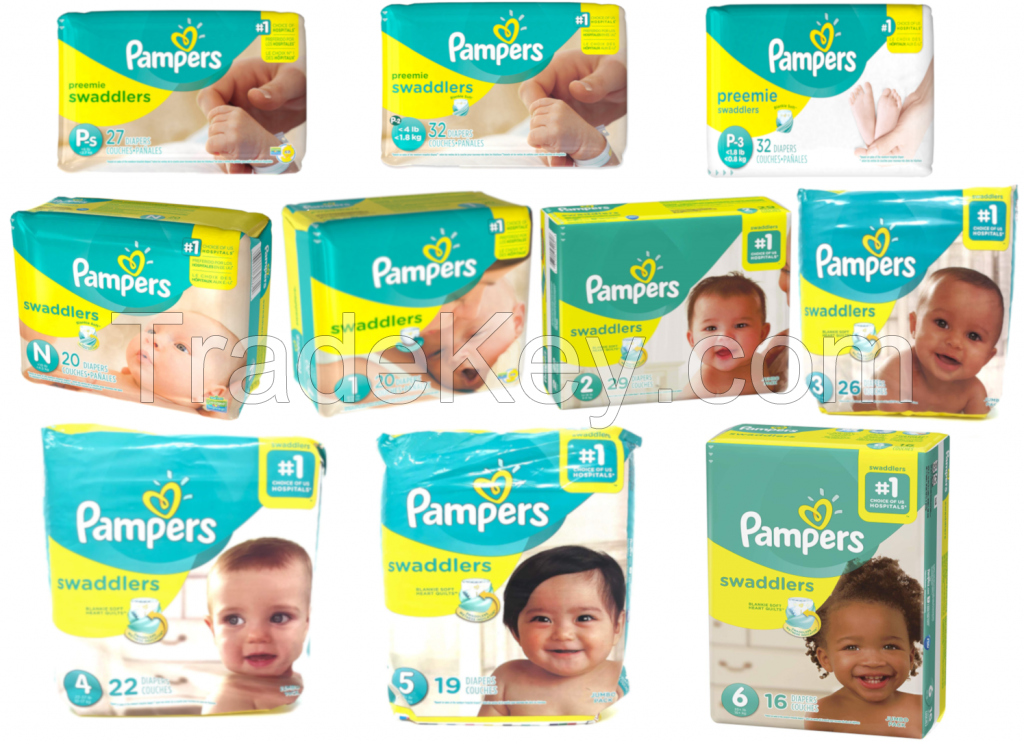 Pampers Swaddlers Diapers, Size P-1, P-2, P-3, Newborn 1 2 3 4 5 6 - ALL SIZES