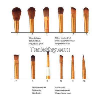 12Pcs Pro Kabuki Makeup Brushes Set Foundation Powder Eyeshadow Blending Brush