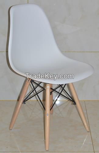 replica eames Chair with Wood Legs, White