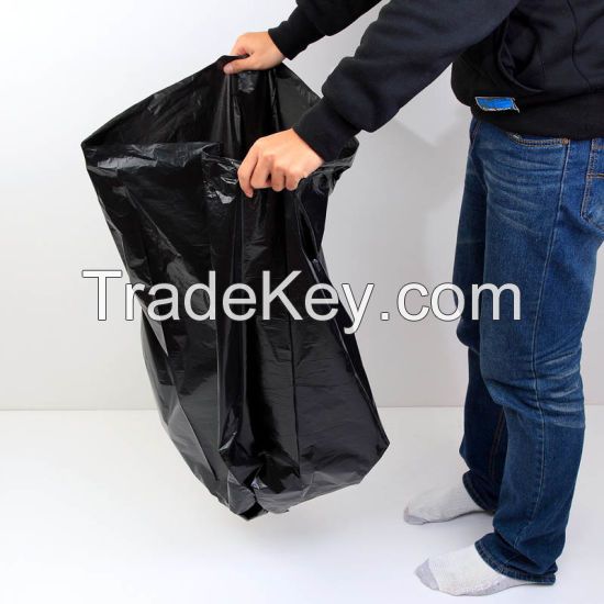 Black heavy duty trash can liner starseal coreless roll made in Vietnam