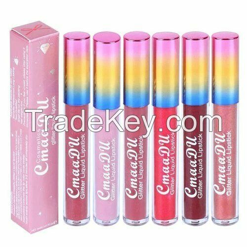 CmaaDU Glitter Liquid Lipstick Matte Waterproof Long Lasting Lip Gloss Colors