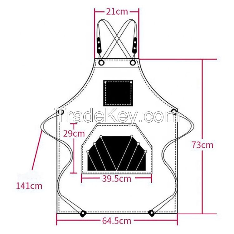 Customized Cross Back Salon Apron with Many Pockets for Hairdresser Harber