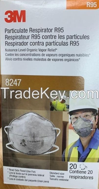 3M Particulate Respirator 8247 / 8246 R95 Face Mask 20 Box