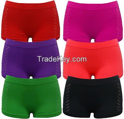 6 WOMEN BOXER SHORTS MICROFIBER SEAMLESS UNDERWEAR WOMEN PANTIES BOYSHORTS