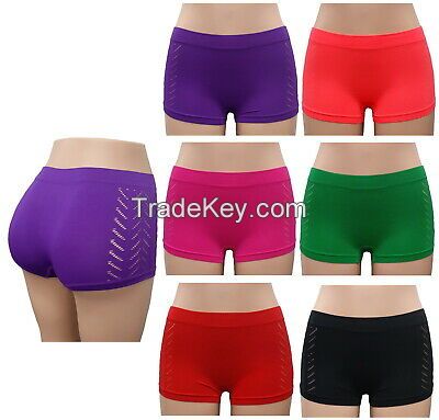 6 WOMEN BOXER SHORTS MICROFIBER SEAMLESS UNDERWEAR WOMEN PANTIES BOYSHORTS