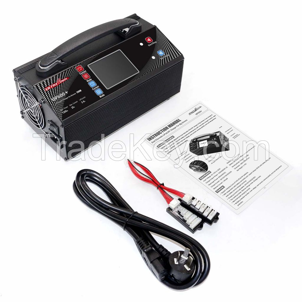 Hot Selling in India Ultra Power UP600+ 2x600W 25A 2-6S LiPo LiHV Battery Balance Charger