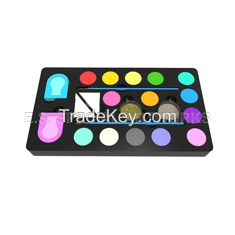 Es-po-013 14 Customized Colors And 2 Brushes 2 Glitter 2 Sponges 2 Hair Chalk