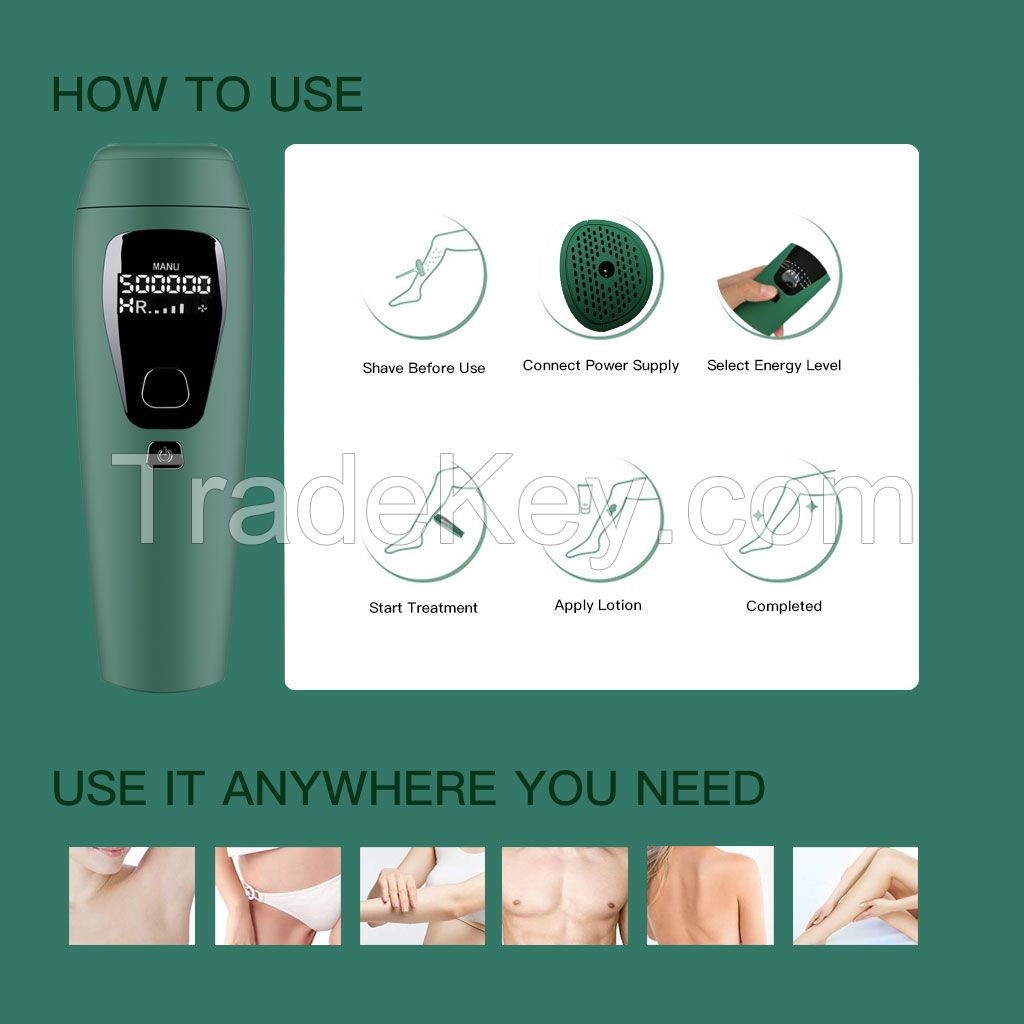 Home Use IPL Hair Removal 500,000 Flashes for Men and Women with Replacement Cartridge