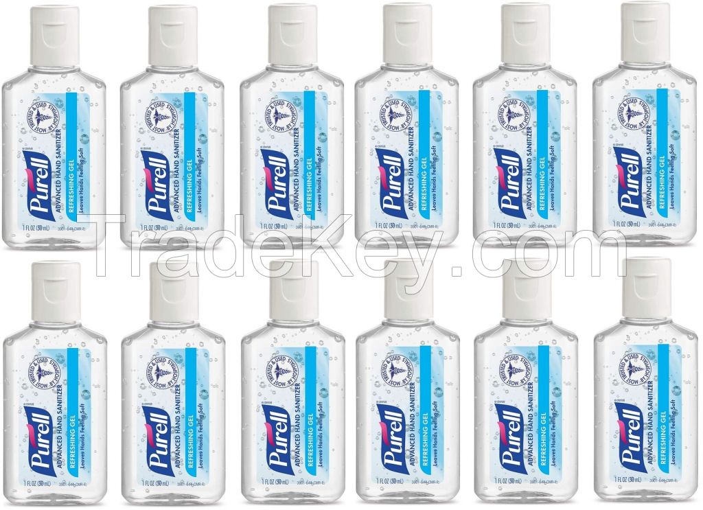 Purell Advanced Hand Sanitizer, Clean Scent, 1 fl oz Portable flip Cap - 12 Pack