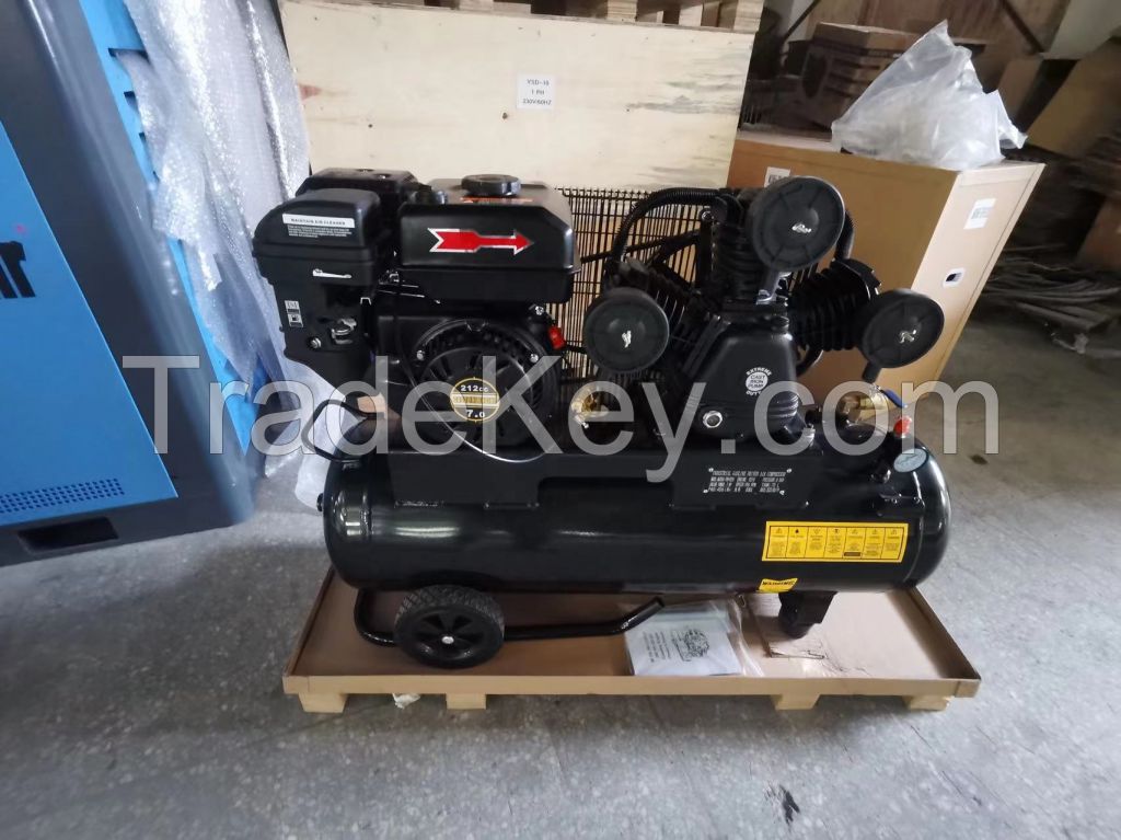 Potable Gasoline Piston Air Compressor 3 Cylinder