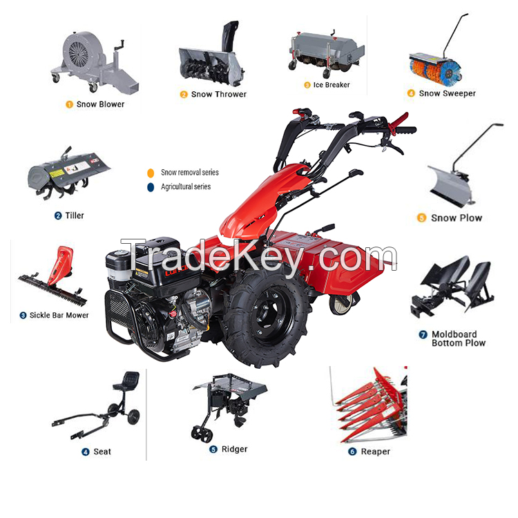 Farm Garden Multipurpose Two-Wheel Walking Tractors  Agriculture Walk-Behind Tractors