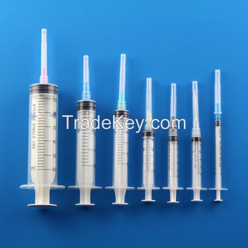 Clear 100% PP Medical disposable syringe with needle