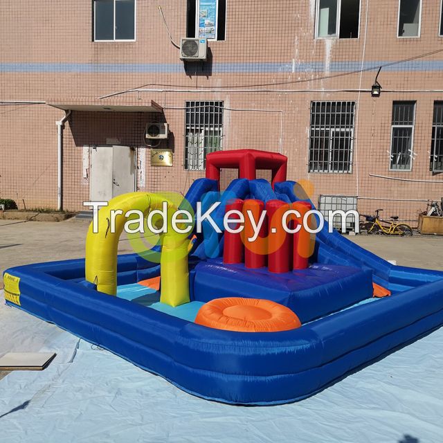  Inflatable Kids Toy Water Jumping Slide Water Park With Splash Pool