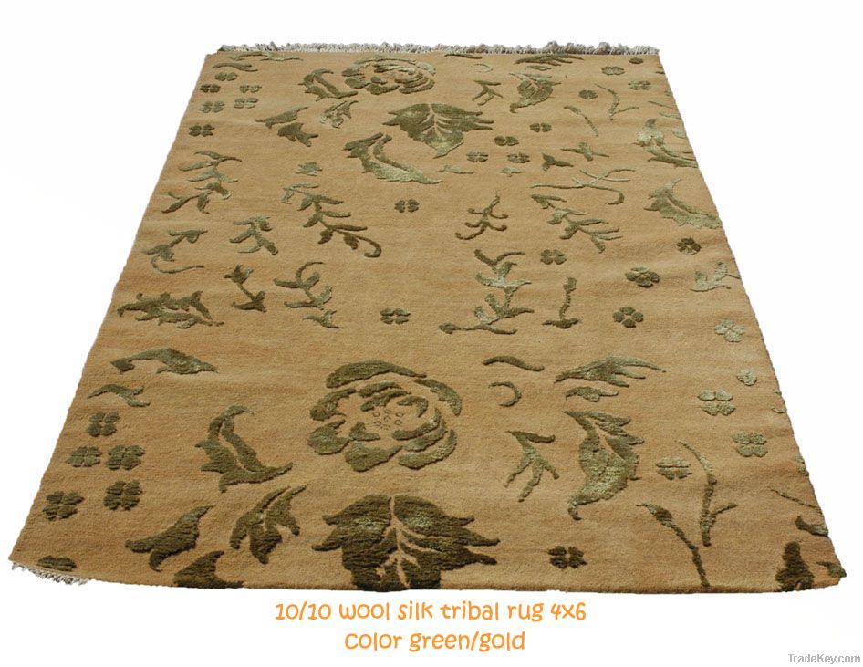 HAND KNOTTED WOOL SILK CARPETS