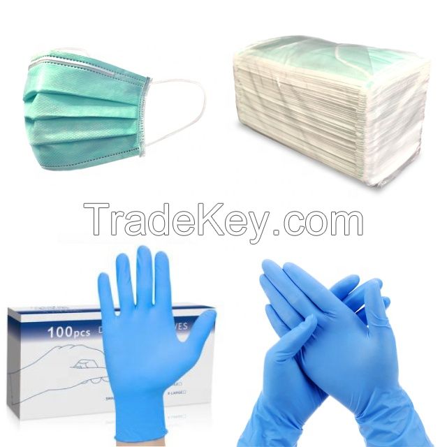  Disposable Blue Nitrile Gloves Powder Free for Medical Use