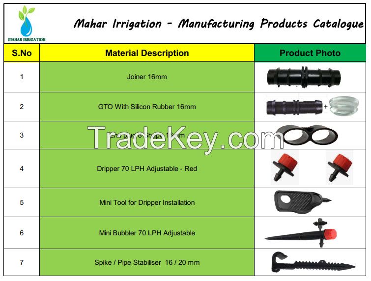 Drip Irrigation accessories 