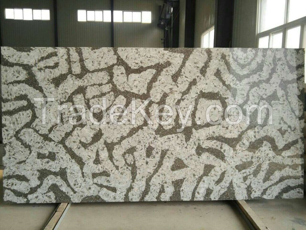 F008-Hanoverian F009-Arabes F001-Latte F002-Tarrazu F003-Macchiato F005-Landscape Vein Quartz Stone Marble Quartz