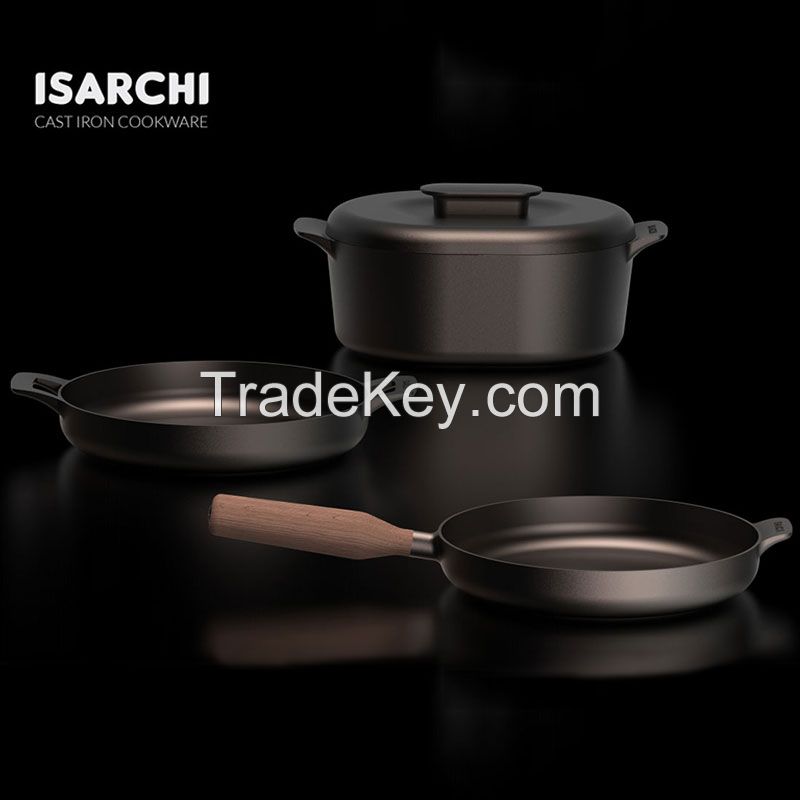 Wholesale New Products Non-stick Pans Polished Cast Iron Cookware Set