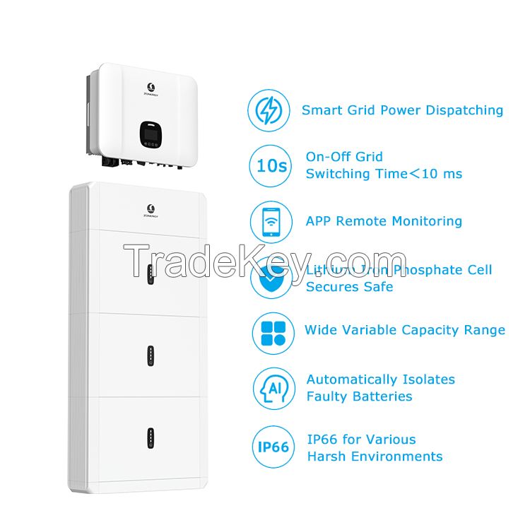 Zoenrgy hybrid inverter battery solar home energy power system