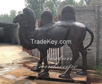 Bronze camel sculpture