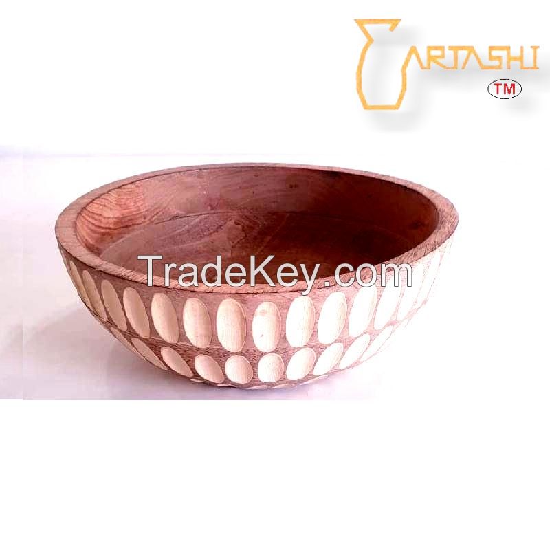 Large handmade designer bowl wooden