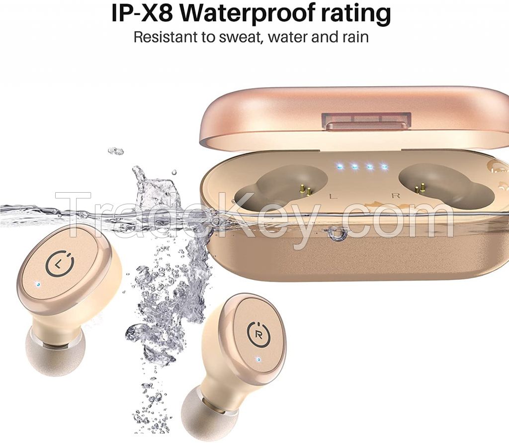 TOZO T10 Bluetooth 5.0 Wireless Earbuds with Wireless Charging Case IPX8 Waterproof Stereo Headphones in Ear Built in Mic Headset Premium Sound with Deep Bass