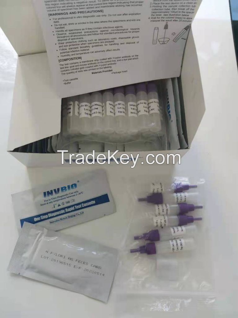 Reliable supplier H. Pylori Ag Feces rapid Card with good price 