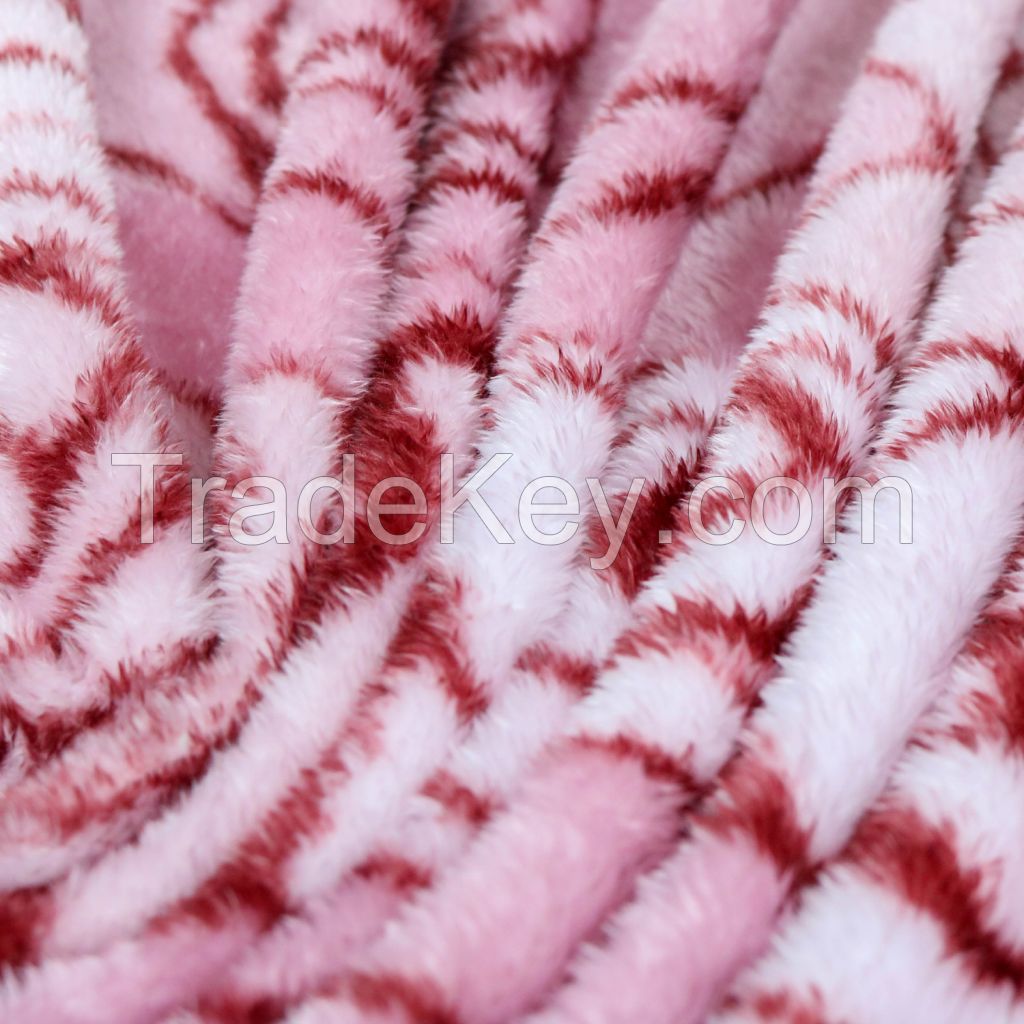 100% Recycled Frosted Fluffy  Blanket (Pink Rose Printed Design)