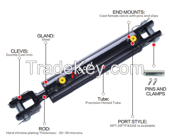 WCC WELDED CYLINDER WITH CLEVIS MOUNTS