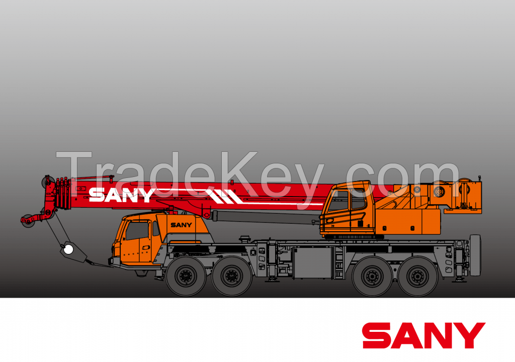 STC800S SANY Truck Crane 80 Tons Lifting Capacity All wheel steering