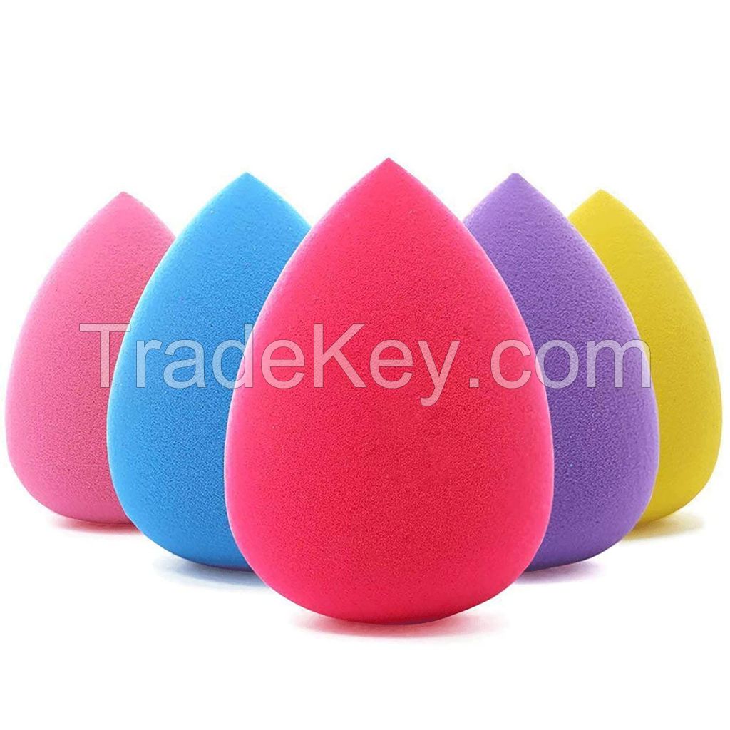 BEAKEY 5 Pcs Makeup Sponge Set Blender Beauty Foundation Blending Sponge, Flawless for Liquid, Cream, and Powder, Multi-colored Makeup Sponges