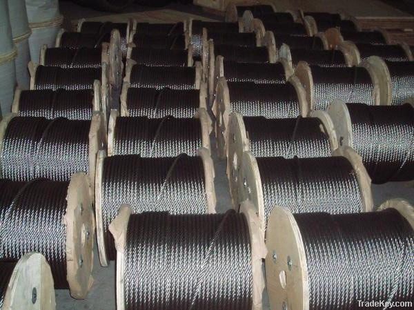 ungalvanized steel strand wire rope 1x19, 1X7, 1X19, 7X7, 7X19, 6X36SW,