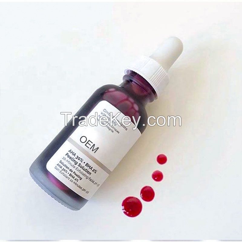 Private Label Skin Care Blemish AHA 30% BHA 2% Peeling Solution AHA Peel Brightening Serum The Ordinary 