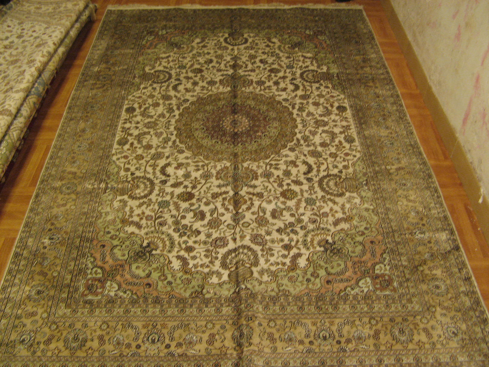 Pure handmade silk carpet and rug