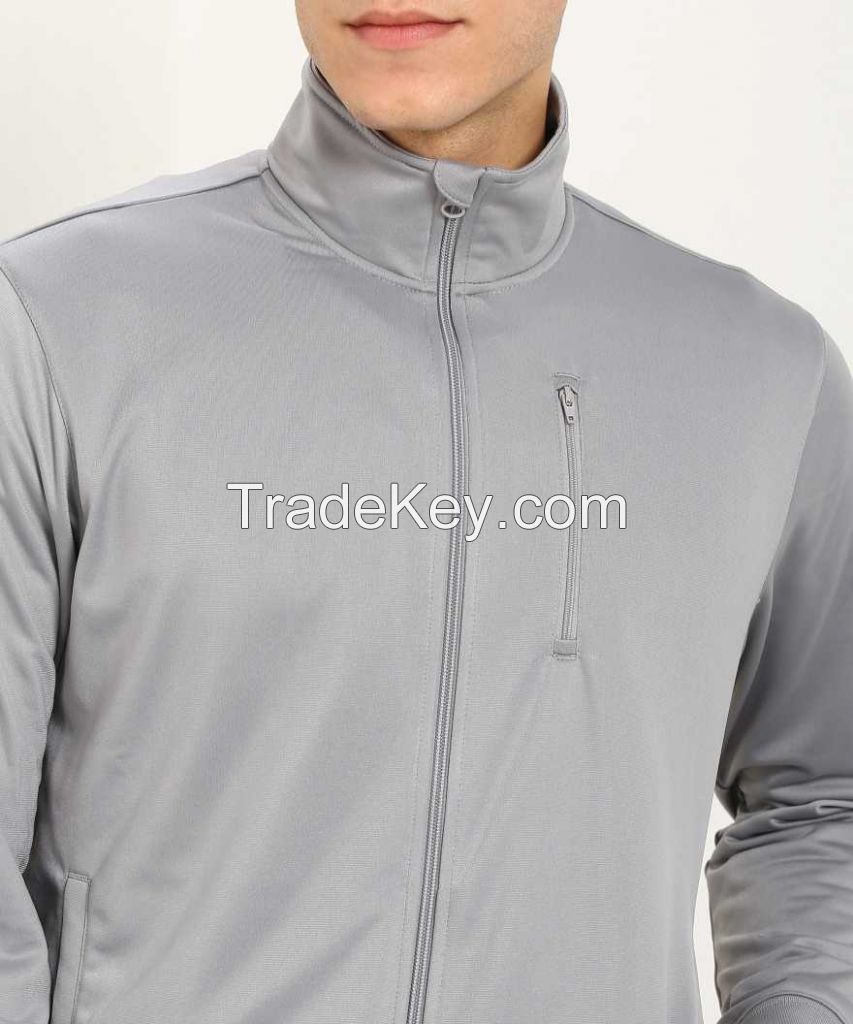 New fashion design custom logo polyester reflective sweatsuit piping details men sportswear tracksuits 