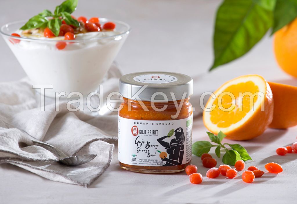 Fruit Spreads | Organic Goji Berry Orange - Basil and Agave Spread