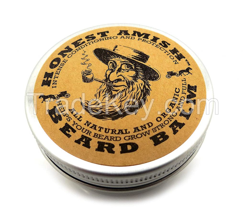 Honest Amish Beard Balm Leave-in Conditioner - Made with only Natural and Organic Ingredients - 2 Ounce Tin