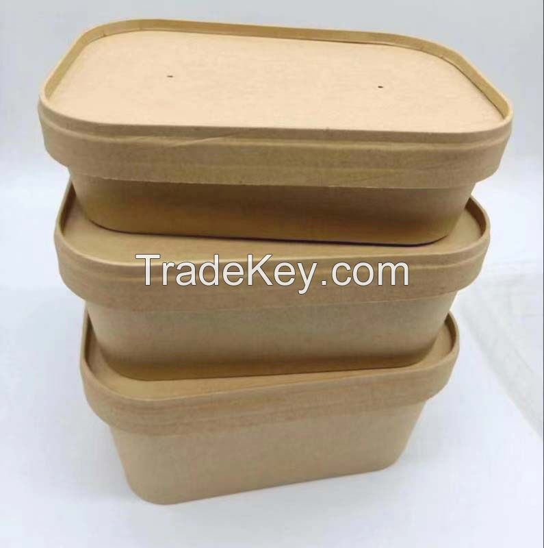 disposable tableware /New product recommendation, kraft paper square lunch box