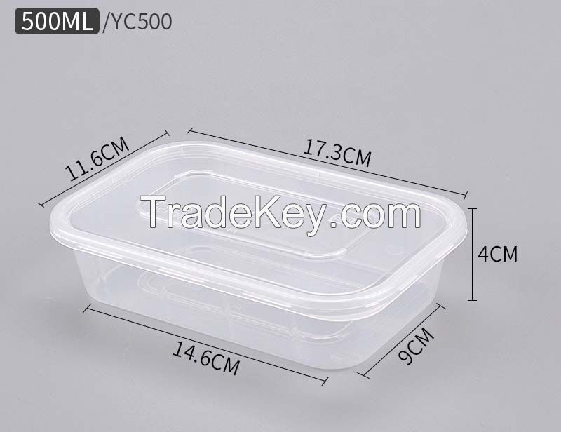 Disposable PP plastic lunch box, takeaway, hotel, Chinese restaurant, food grade safe use