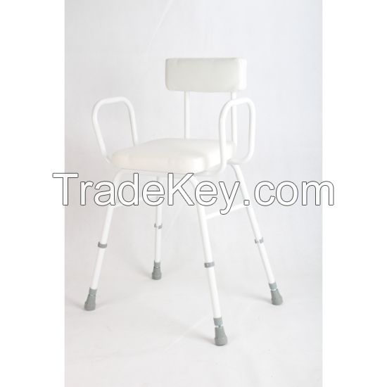 Kitchen Stool, Height Adjustable Stool with Handlebars, Seat Cushions and Backrest