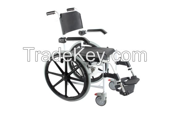 3 in 1 Commode Shower Chair, Transport Commode Wheelchair, Padded Toilet Seat Shower Wheelchair, Bedside Commode